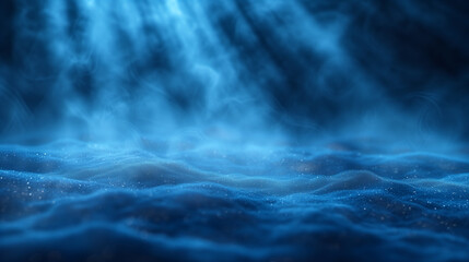 青色の粒子と霧