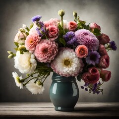 beautiful bouquet of flowers in vase 