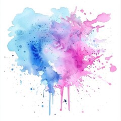 Energetic watercolor dance in shades of pink and blue, ideal for dynamic and expressive art pieces.