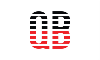 QB three initial letter iconic line negative space minimal logo design vector template. monogram, abstract, wordmark, business, typography, minimalist, brand, company, flat, modern, unique, simple