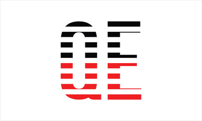 QE three initial letter iconic line negative space minimal logo design vector template. monogram, abstract, wordmark, business, typography, minimalist, brand, company, flat, modern, unique, simple