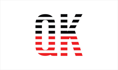 QK three initial letter iconic line negative space minimal logo design vector template. monogram, abstract, wordmark, business, typography, minimalist, brand, company, flat, modern, unique, simple