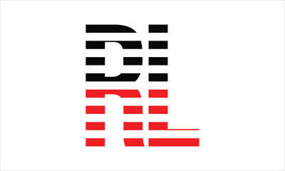 RL three initial letter iconic line negative space minimal logo design vector template. monogram, abstract, wordmark, business, typography, minimalist, brand, company, flat, modern, unique, simple