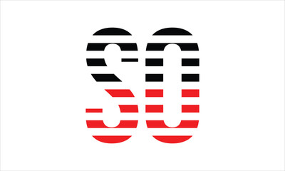 SO three initial letter iconic line negative space minimal logo design vector template. monogram, abstract, wordmark, business, typography, minimalist, brand, company, flat, modern, unique, simple