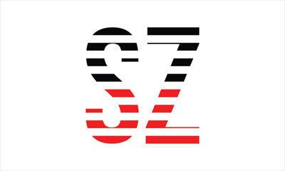SZ three initial letter iconic line negative space minimal logo design vector template. monogram, abstract, wordmark, business, typography, minimalist, brand, company, flat, modern, unique, simple