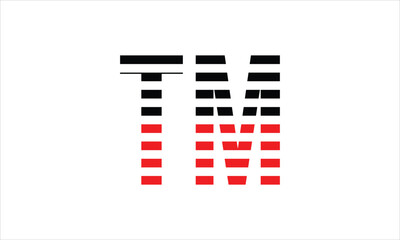 TM three initial letter iconic line negative space minimal logo design vector template. monogram, abstract, wordmark, business, typography, minimalist, brand, company, flat, modern, unique, simple