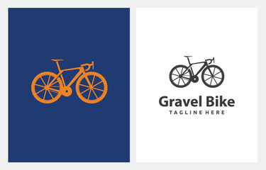 Gravel Bike silhouette Bicycle  logo design inspiration