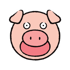 驚いている豚の顔のイラスト素材