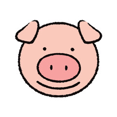 笑っている豚のイラスト素材