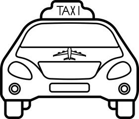 Airport Taxi Outline Illustration Vector