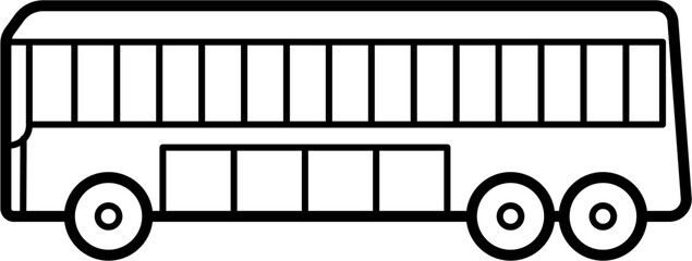 Airport Shuttle Bus Outline Illustration Vector