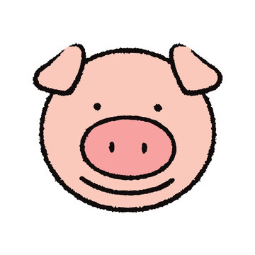 笑っている豚のイラスト素材