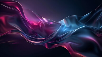 Flowing Shiny Magenta and Blue Material Background