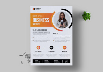 Business Flyer Layout with Colorful Accents