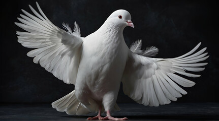 white pigeon dove flying. generative.ai
 - obrazy, fototapety, plakaty
