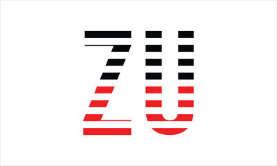ZU three initial letter iconic line negative space minimal logo design vector template. monogram, abstract, wordmark, business, typography, minimalist, brand, company, flat, modern, unique, simple