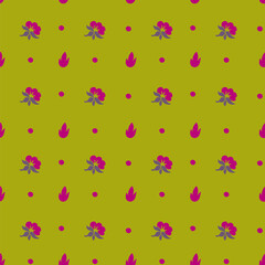 Flowers and leaves seamless pattern or background