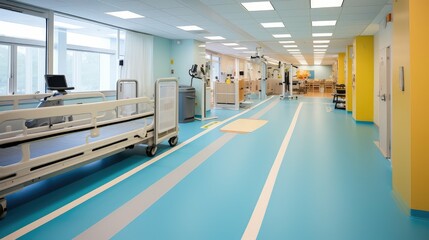 healthcare floor hospital building illustration emergency surgery, patient equipment, rooms beds healthcare floor hospital building