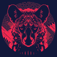 head hyena logo - obrazy, fototapety, plakaty