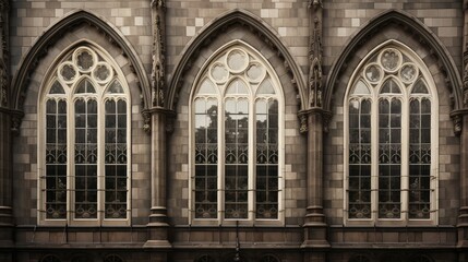 Fototapeta na wymiar arches window church building illustration stone gothic, cathedral spire, historic ornate arches window church building