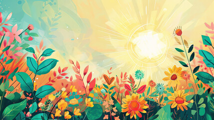 Spring equinox background. Graphic illustration for text