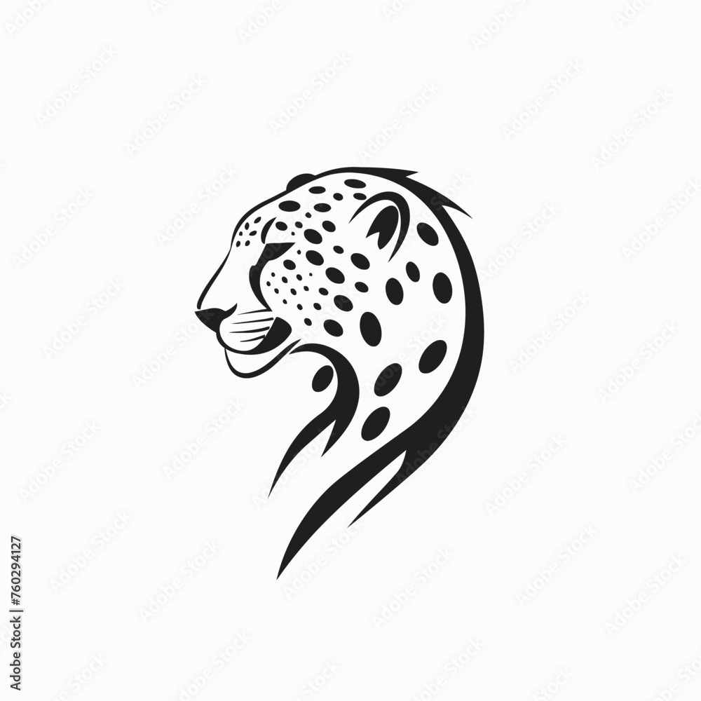 Wall mural leopard facehead modern icon