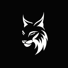 Obraz premium Monochrome Lynx Minimalist Logo