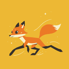 Obraz premium a running fox illustration