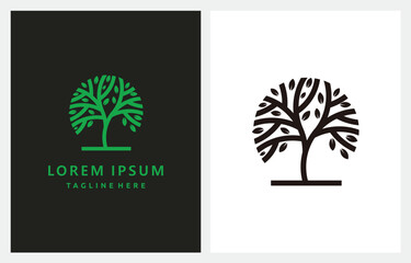 Circle Tree Root Minimalist Modern logo design inspiration	
