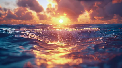 Tuinposter 海に映る美しい日の出 © Libra