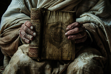 a teacher holding a book, showing their knowledge and wisdom