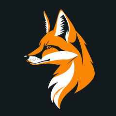 Obraz premium Fox Logo Cartoon Minimalist