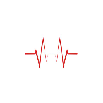 heart beat logo and vector template