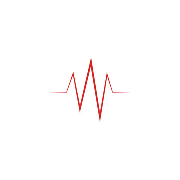 heart beat logo and vector template