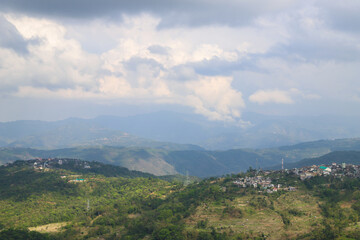 Naklejka premium Beautiful landscape view and mountain of Kohima village, nagaland in India