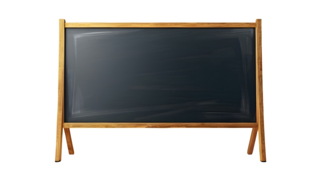 Blank blackboard isolated on PNG transparent background
