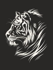 Tiger Side View Illustration