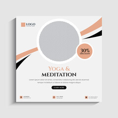 Yoga social media post or web banner template