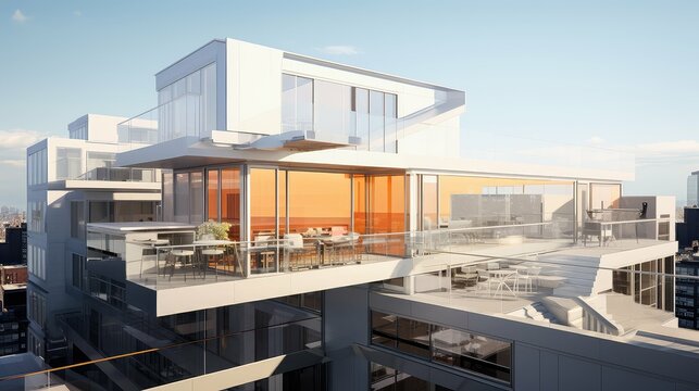 architecture perspective hotel building illustration boutique historic, contemporary resort, beachfront skyline architecture perspective hotel building