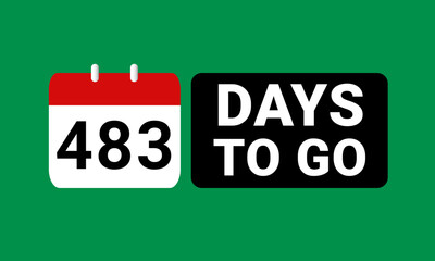 483 days to go last countdown. four hundred and eighty three days go sale price offer promo deal timer, 483 days only