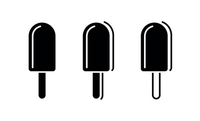 Popsicle (Eskimo pie) icons set. A type of ice cream, a symbol of sweet, cold or dessert. Ice lolly.