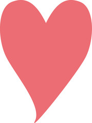 シンプルでかわいいピンクのハートのイラスト（フラットデザイン）