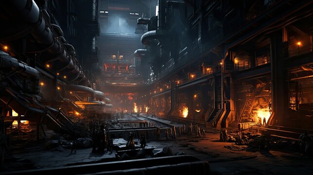 industry machine steel mill illustration equipment automation, fabrication metal, processing ry industry machine steel mill