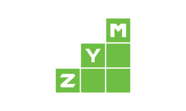 ZYM initial letter financial logo design vector template. economics, growth, meter, range, profit, loan, graph, finance, benefits, economic, increase, arrow up, grade, grew up, topper, company, scale