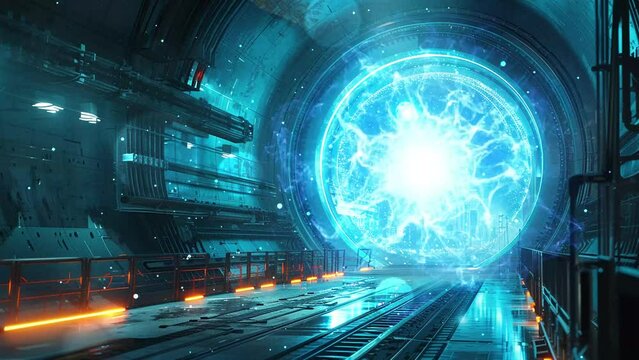 hyperloop odyssey ancient alien entity emerges. seamless looping overlay 4k virtual video animation background