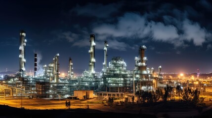 Fototapeta premium equipment petrochemical chemical plant illustration storage transportation, catalyst reactor, polymer synthesis equipment petrochemical chemical plant