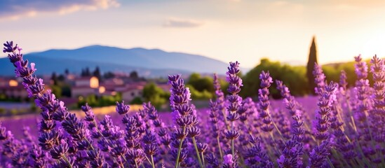 Peaceful and Serene Lavender Field in Picturesque Provence, France