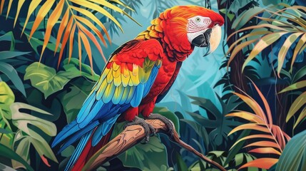 Obraz premium Beautiful colored macaw