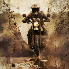 A Motorbike mud splash  - obrazy, fototapety, plakaty