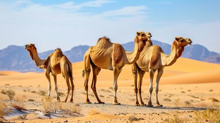 The image depicts a camel. The camel refers to the male of the camel. While a female camel is called a female camel.